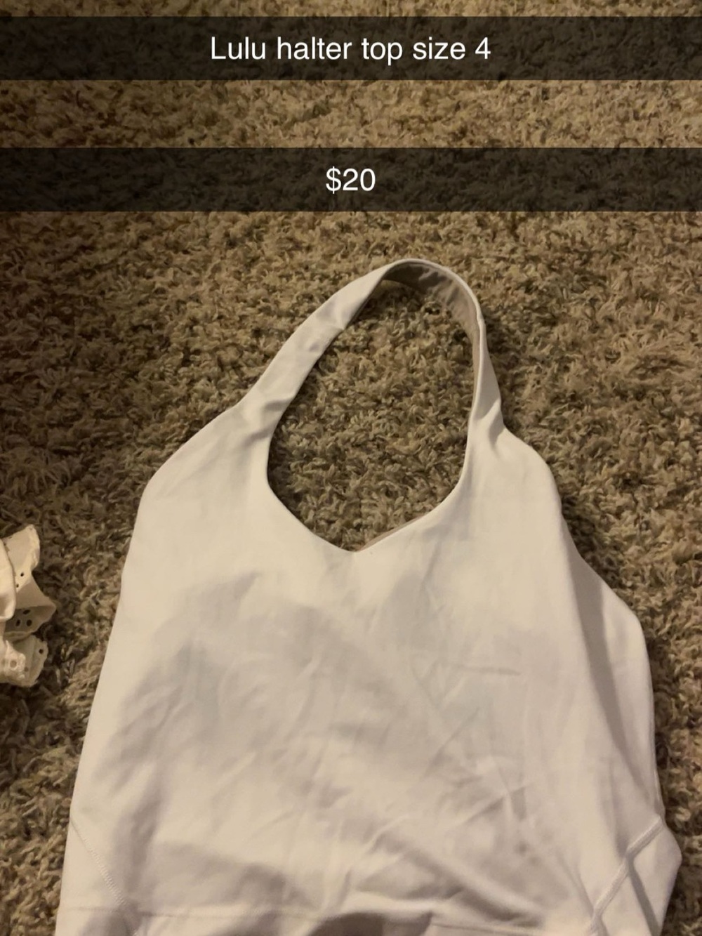 lululemon athletica white halter tank top